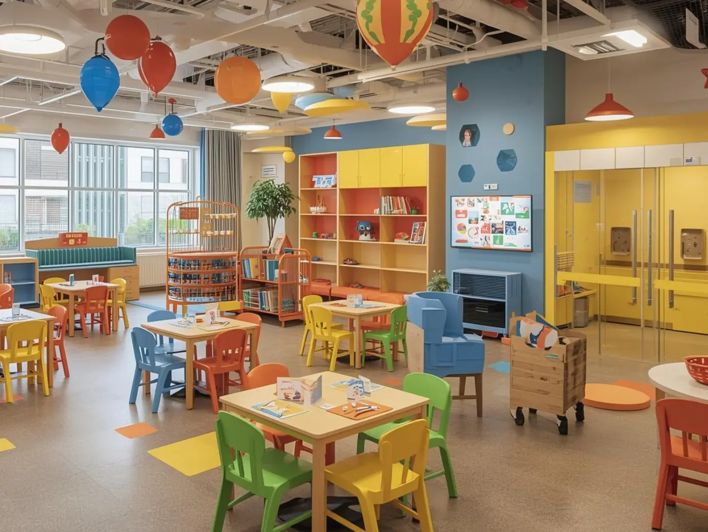 Bright and engaging interior design for a children's commercial space in Doha