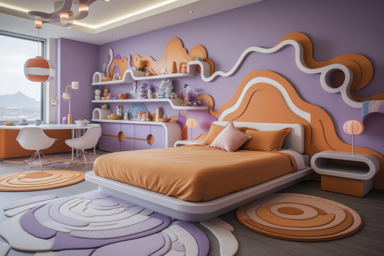 Here are a few options for descriptive ALT text, ranging in detail, for your image: **Option 1 (Concise and Informative):** ``` A luxurious and imaginative kids' bedroom in soft pastel hues, designed by Kidz Casa in Qatar. ``` **Option 2 (More Descriptive, highlighting key elements):** ``` A serene and playful children's bedroom featuring walls in soft pastel pink and mint green, with a comfortable bed adorned with plush toys, and a small, elegant table and chairs. This premium kids' interior design by Kidz Casa in Qatar blends luxury, safety, and imagination. ``` **Option 3 (Focusing on the feeling/atmosphere):** ``` An idyllic and dreamy kids' room bathed in soft pastel colors, evoking a sense of calm and wonder. This Kidz Casa design for Qatar showcases luxurious, safe, and imaginative children's interiors. ``` **Option 4 (Slightly more technical, if relevant for SEO):** ``` Kidz Casa premium kids' interior design in Qatar: A beautifully decorated children's room in soft pastel hues, featuring a cozy bed and child-sized furniture. Luxury, safety, and imagination are evident in this design. ``` **When choosing, consider:** * **Your Audience:** Who are you trying to reach with this ALT text? * **The Specifics of the Image:** What are the most prominent features? (e.g., the colors, furniture, toys, overall style). * **Keywords:** What terms are important for your post's SEO? (e.g., "kids interior design," "Qatar," "luxury," "Kidz Casa"). **Recommendation:** For a general post like this, **Option 2** or **Option 3** would likely be the most effective as they provide a good balance of detail and evocative language.