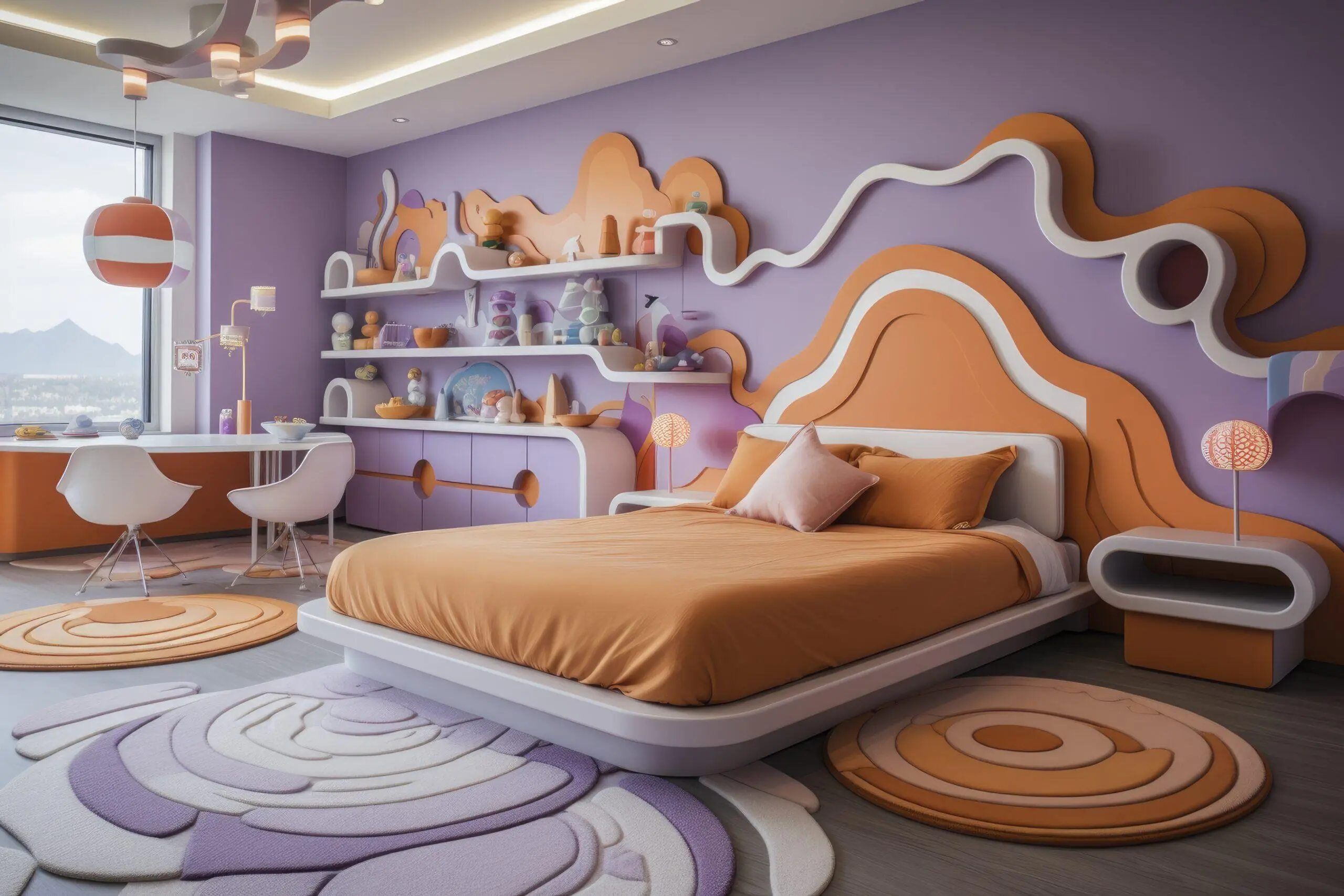 Here are a few options for descriptive ALT text, ranging in detail, for your image: **Option 1 (Concise and Informative):** ``` A luxurious and imaginative kids' bedroom in soft pastel hues, designed by Kidz Casa in Qatar. ``` **Option 2 (More Descriptive, highlighting key elements):** ``` A serene and playful children's bedroom featuring walls in soft pastel pink and mint green, with a comfortable bed adorned with plush toys, and a small, elegant table and chairs. This premium kids' interior design by Kidz Casa in Qatar blends luxury, safety, and imagination. ``` **Option 3 (Focusing on the feeling/atmosphere):** ``` An idyllic and dreamy kids' room bathed in soft pastel colors, evoking a sense of calm and wonder. This Kidz Casa design for Qatar showcases luxurious, safe, and imaginative children's interiors. ``` **Option 4 (Slightly more technical, if relevant for SEO):** ``` Kidz Casa premium kids' interior design in Qatar: A beautifully decorated children's room in soft pastel hues, featuring a cozy bed and child-sized furniture. Luxury, safety, and imagination are evident in this design. ``` **When choosing, consider:** * **Your Audience:** Who are you trying to reach with this ALT text? * **The Specifics of the Image:** What are the most prominent features? (e.g., the colors, furniture, toys, overall style). * **Keywords:** What terms are important for your post's SEO? (e.g., "kids interior design," "Qatar," "luxury," "Kidz Casa"). **Recommendation:** For a general post like this, **Option 2** or **Option 3** would likely be the most effective as they provide a good balance of detail and evocative language.